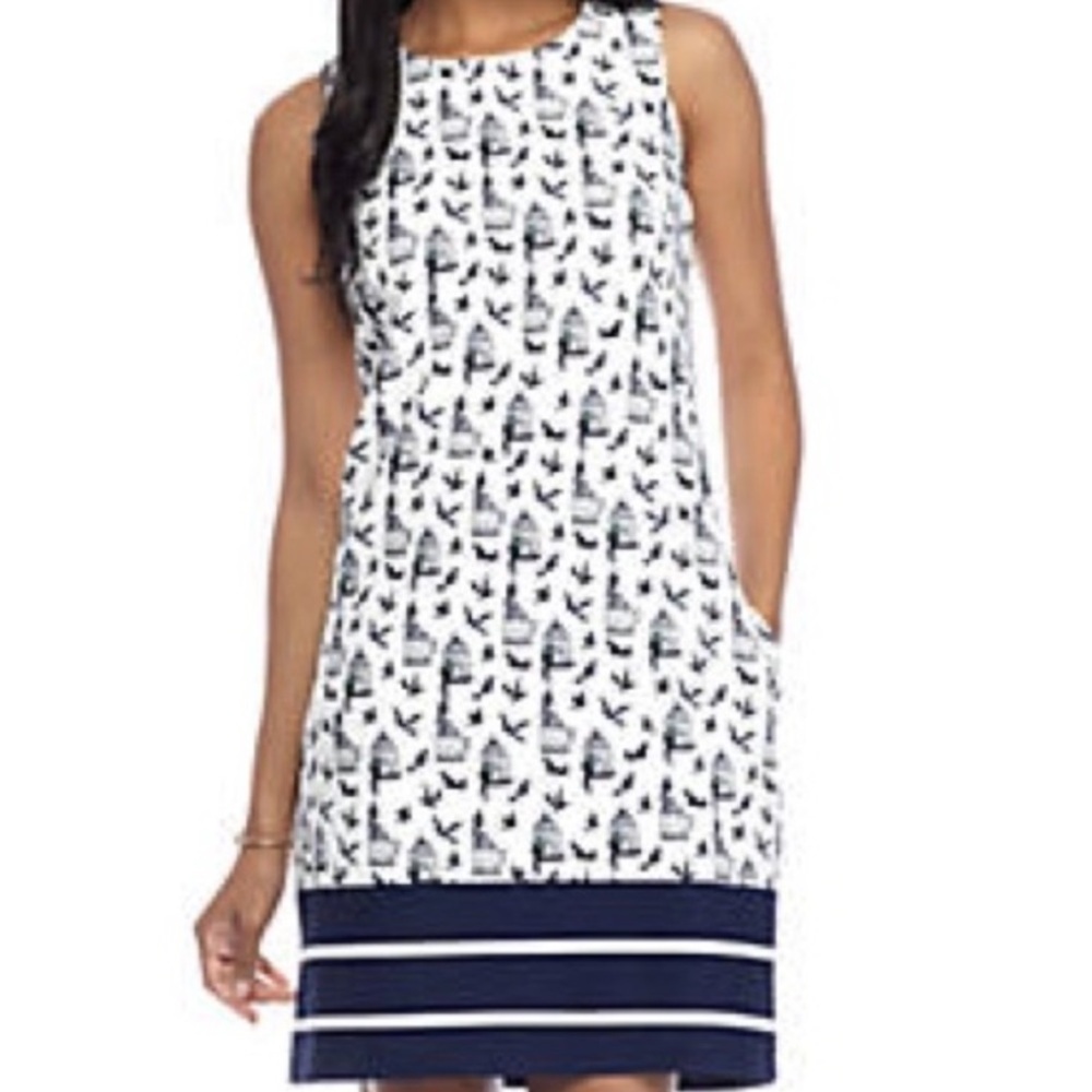 Gabby & Skye Birdcage Print Shift Dress Sz 8 - Picture 2 of 10
